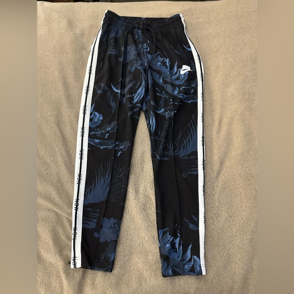 Nike Sportswear Mens Blocked Logo Floral Track Pants Blue Medium RARE - Picture 3 of 12